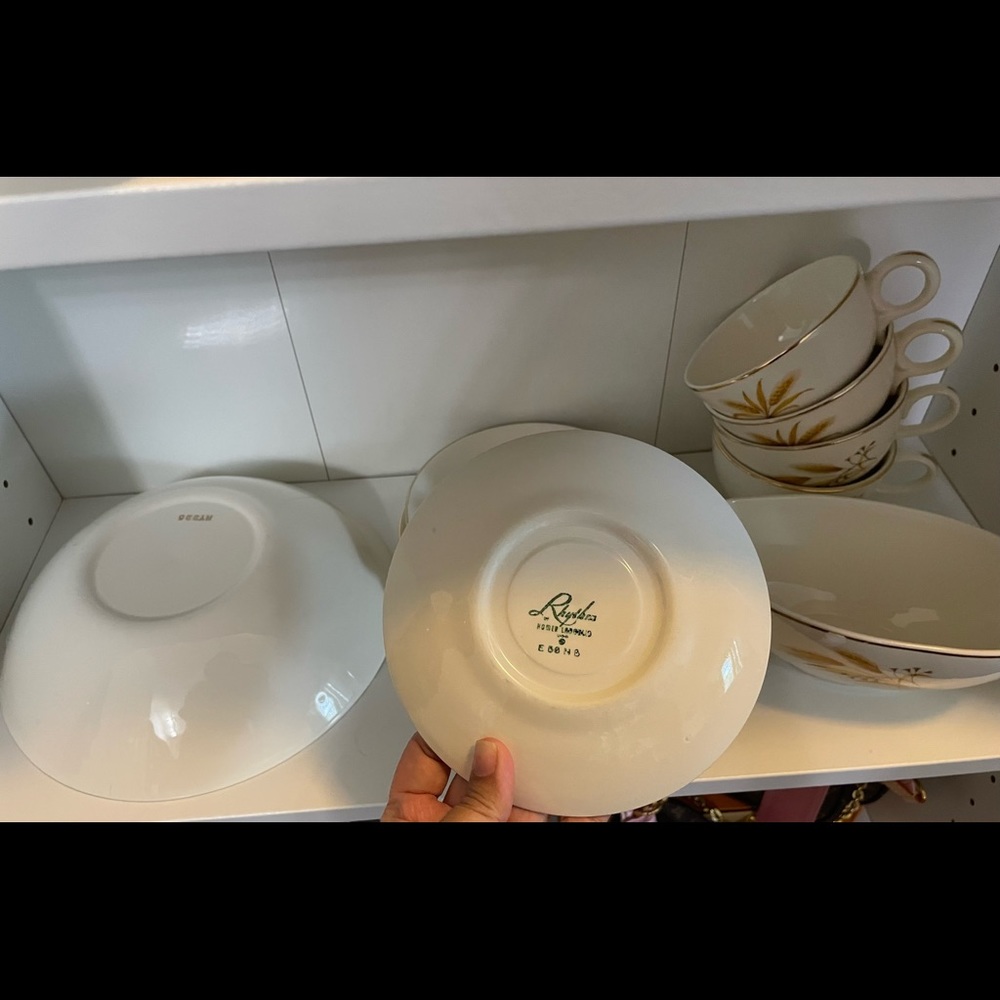 10 Piece’s Set Homer Laughlin Golden White Rhythm Dishes